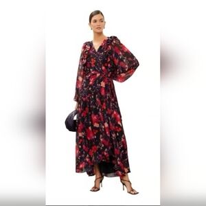 Stunning Slate & Willow Black Floral Ruffled Wrap Dress NWT Size XXL Weddings